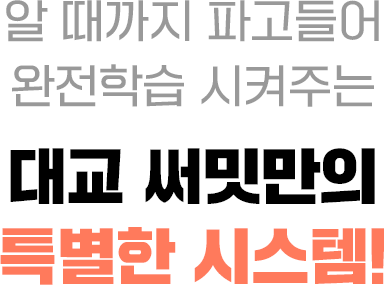 알 때까지 파고들어 완전학습 시켜주는 대교 써밋만의 특별한 시스템!